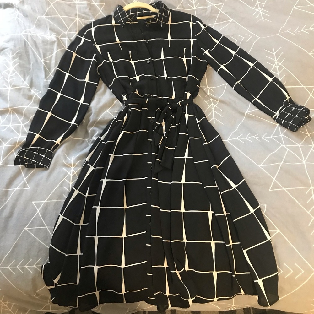 Who What Wear Black and White Work Dress